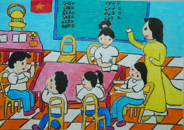 vẽ tranh về đề tài học tập